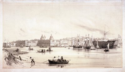 Blick auf Greenwich über die Themse, London, ca. 1841 von William Parrott