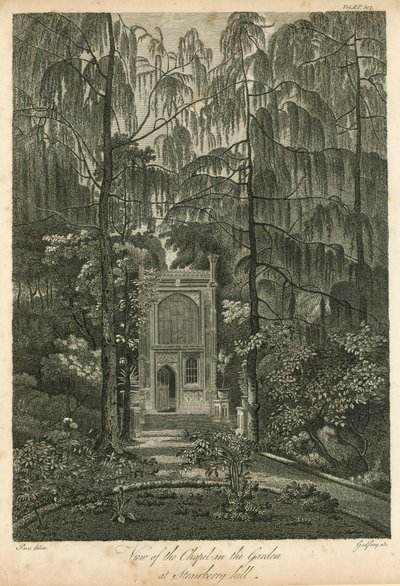 Ansicht der Kapelle im Garten von Strawberry Hill, Twickenham, London von William Pars