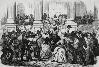 Revolution in Berlin vor dem Palast von Wilhelm I., März 1848, Deutschland von Nicolas Toussaint Charlet