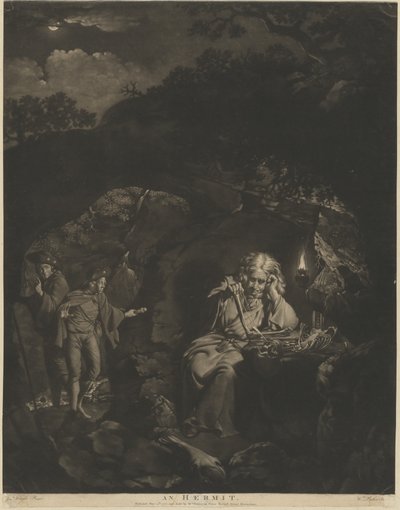 Ein Einsiedler von William Pether after Joseph Wright