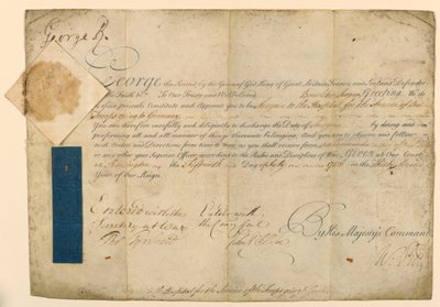 Genehmigung zur Ernennung eines Militärchirurgen von William Pitt
