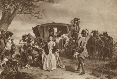 Familie von französischem Straßenräuber Claude Duval aufgehalten von William Powell (after) Frith