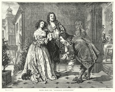 Szene aus dem Bourgeois Gentilhomme (Gravur) von William Powell (after) Frith