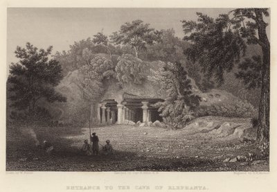 Eingang zur Elephanta-Höhle von William Purser