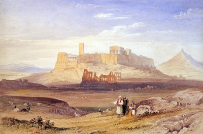 Blick auf Athen mit der Akropolis und dem Odeon des Herodes Atticus von William Purser
