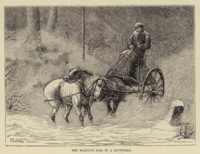 Die Post Ihrer Majestät in einem Schneesturm von William Ralston