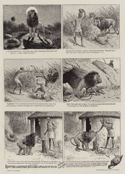 Wie der Löwe zuerst Angst vor dem Menschen bekam von William Ralston