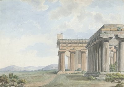 Ansichten im Levante: Tempelruinen in Paestum, ca. 1785 von William Reveley