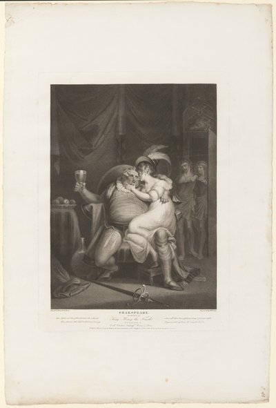 Prinz Hal und Poins überraschen Falstaff mit Doll Tearsheet von William Satchwell Leney