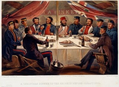 Ein Weihnachtsessen auf den Höhen vor Sewastopol, 1855 von William Crimea Simpson