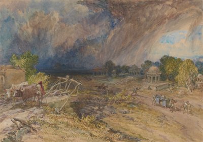 Staubsturm nahe Jeypore, Rajpootana von William Simpson