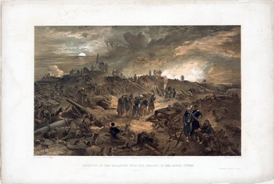 Krimkrieg (1853-1856): Episode der Belagerung von Sewastopol (Ukraine), die französischen Truppen unter den Ruinen nach der Einnahme des Malakow-Turms am 8. September 1855 von William Simpson