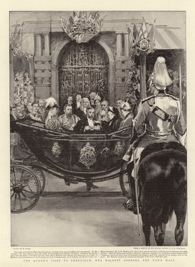 Der Besuch der Königin in Sheffield, Ihre Majestät eröffnet das Rathaus von William Small