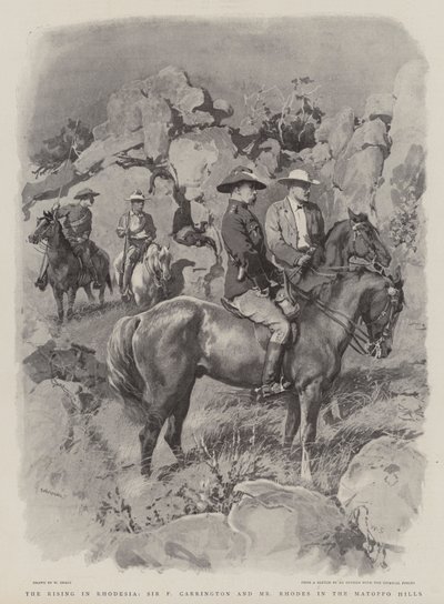 Der Aufstand in Rhodesien, Sir F Carrington und Mr Rhodes in den Matoppo-Hügeln von William Small