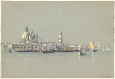 Blick über den Giudecca-Kanal zur Salute und dem Campanile von San Marco von William Stanley Haseltine