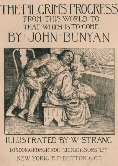 Bunyans Frau liest ihm die Bibel vor, um 1916 von William Strang