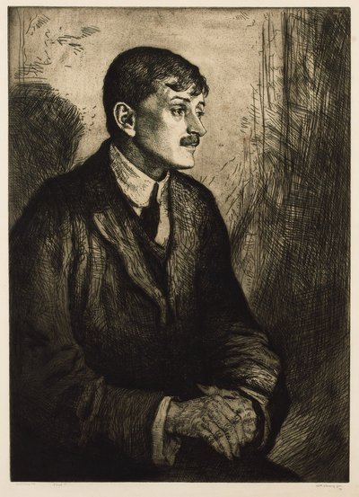 Porträt des Dichters John Masefield 1878-1967 von William Strang
