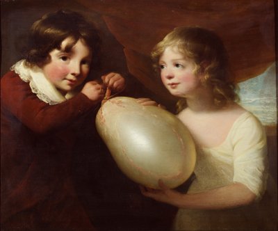 Zwei Kinder mit einer Schweinsblase von William Tate