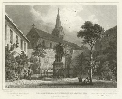 Gutenbergs Denkmal in Mainz von William Tombleson