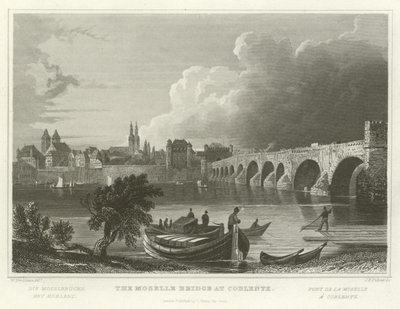 Die Moselbrücke in Koblenz von William Tombleson