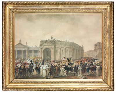 König Georg IV. am College Green, Dublin von William Turner de Lond