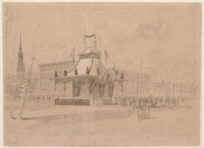 Gebäude für den Empfang des Körpers des Präsidenten in Cleveland von William Waud