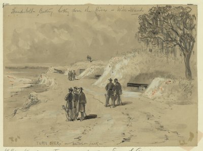 Thunderbolt-Batterie, Blick flussabwärts von William Waud