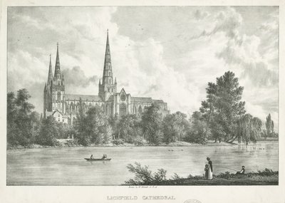 Lichfield Kathedrale - Südansicht von William Westall