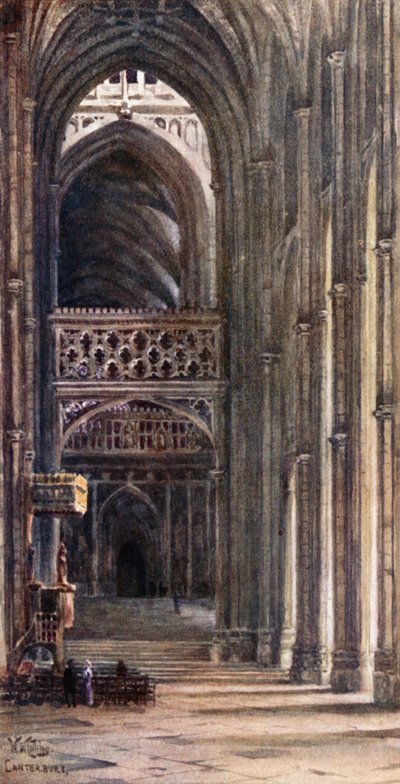 Canterbury, Innenraum des Kirchenschiffs von William Wiehe Collins