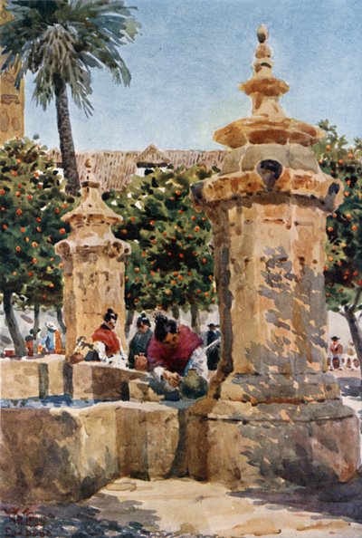 Brunnen im Orangenhof von William Wiehe Collins