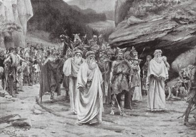 Das Begräbnis eines britischen Häuptlings (Lithografie) von William Wiehe Collins