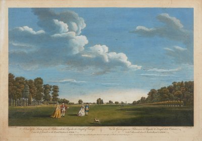 Ein Blick auf den Rasen vom Palast mit der Pagode von William Woollett