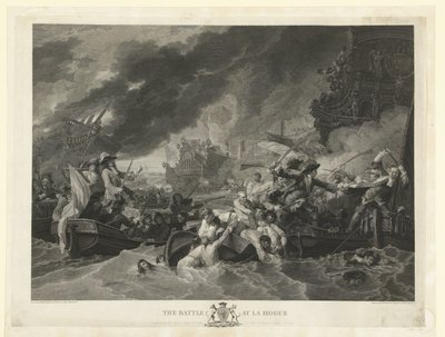 Die Seeschlacht bei Kap La Hogue, 1692 von William Woollett