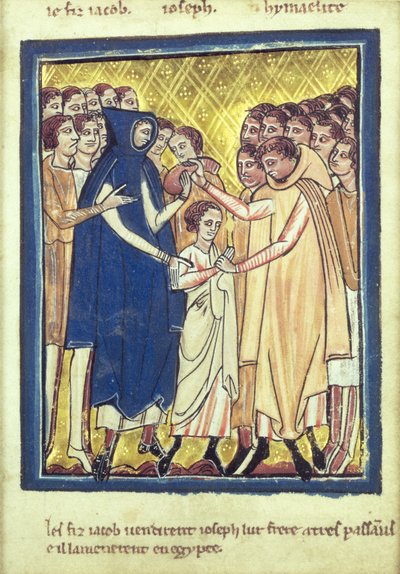 Joseph wird von seinen Brüdern verkauft, aus einem Buch der Bibelbilder, ca. 1250 von William de Brailes  