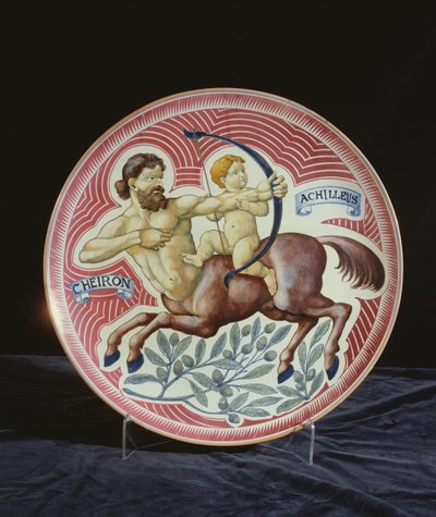 Ladegerät mit Darstellung von Cheiron und Achilleus (Keramik) von William de Morgan