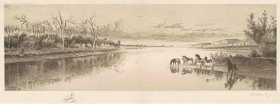 Ohne Titel (Indianerlager) von William de la Montagne Cary