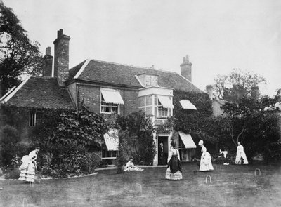 Croquet auf dem Rasen von Elm Lodge, Streatley, ca. 1870er von Willoughby Wallace Hooper
