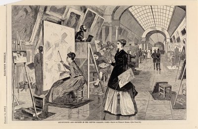 Kunststudenten und Kopisten in der Louvre-Galerie, Paris, aus Harper