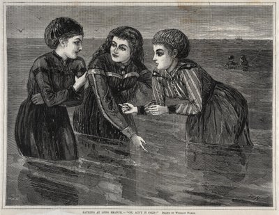 Baden in Long Branch, - "Oh, ist das kalt!" von Winslow Homer