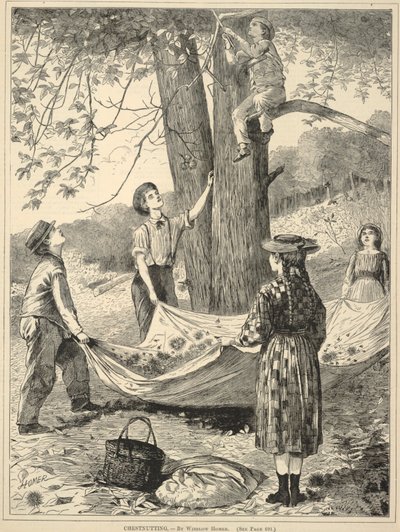 Kastaniensammeln, aus Every Saturday: Ein Illustriertes Journal der Wahllektüre, 29. Oktober 1870 von Winslow Homer