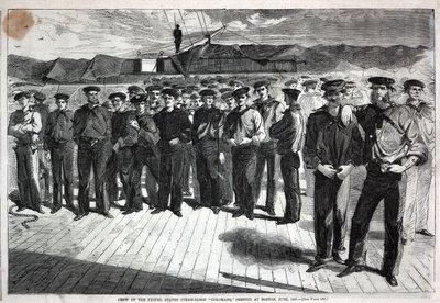 Besatzung der Dampfsloop der Vereinigten Staaten "Colorado" in Boston eingeschifft, aus Harper