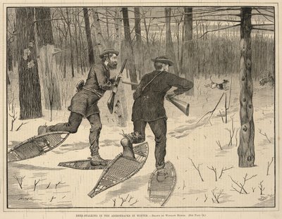 Hirschjagd in den Adirondacks im Winter, aus Every Saturday, A Journal of Choice Reading, 21. Januar 1871 von Winslow Homer