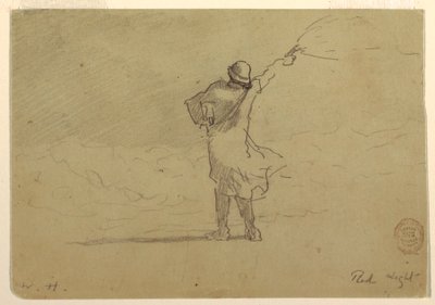 Zeichnung, Rotes Licht, wahrscheinlich 1883 von Winslow Homer