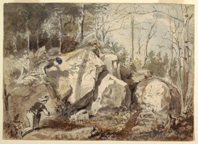 Ein Eichhörnchen fangen, ca. 1855 von Winslow Homer