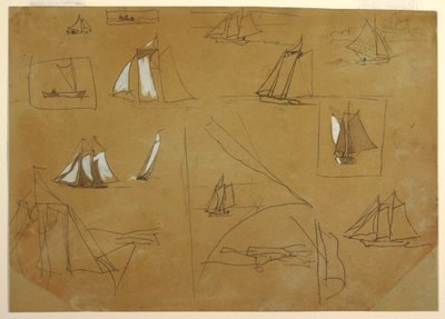 Skizzen von Segelbooten, Cullercoats, England, 1881–82 von Winslow Homer