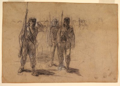 Soldaten beim Üben, wahrscheinlich 1864 von Winslow Homer