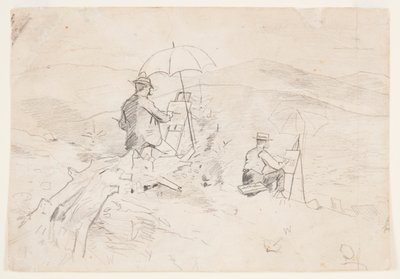 Studie für "Künstler beim Skizzieren in den Weißen Bergen" und "Der Künstler auf dem Land", 1868 von Winslow Homer