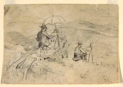 Studie für "Künstler beim Skizzieren in den Weißen Bergen" und "Der Künstler auf dem Land", 1868 von Winslow Homer