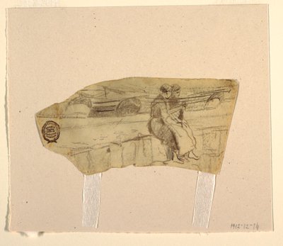 Zwei Frauen, die auf einer Mauer sitzen, Cullercoats, England, 1881–82 von Winslow Homer
