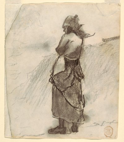 Frau schaut aufs Meer, Cullercoats, England, 1881–82 von Winslow Homer
